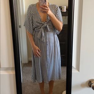 Blue and White Plaid Summer Dress